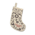 Old Fashioned Print 6 Oz. Cotton Canvas Stocking